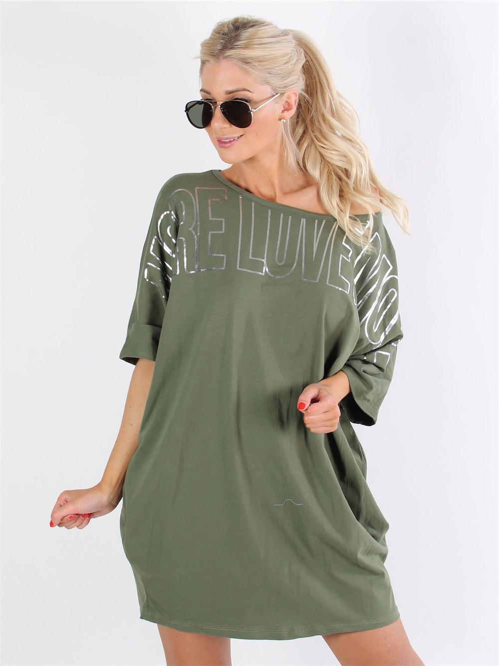 Cenobia - Sort oversized t-shirt med sølv skrift